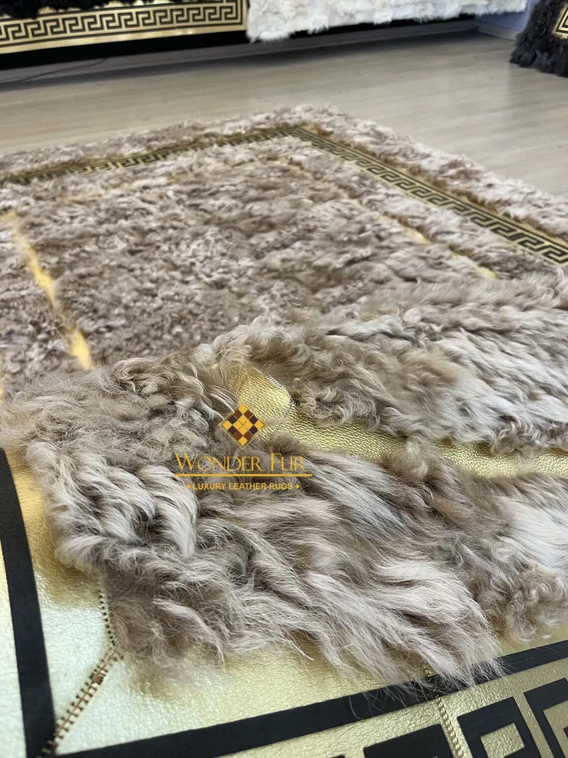 Handmade Real Brown Gold 8x10 Large Living Room Rug ,Non Slip Area Rug