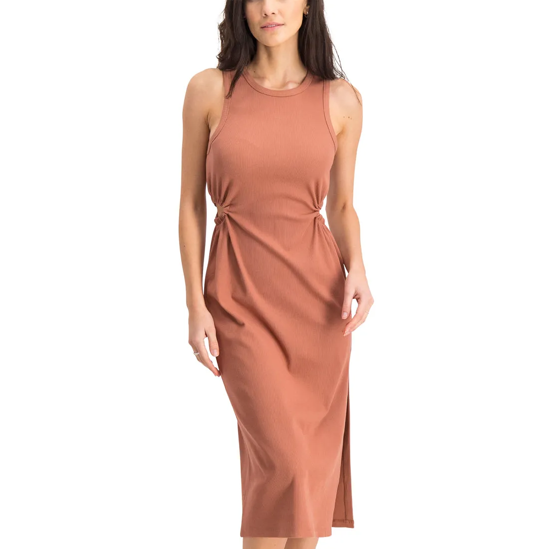 HARPER LADIES KNITTED DRESS RUST