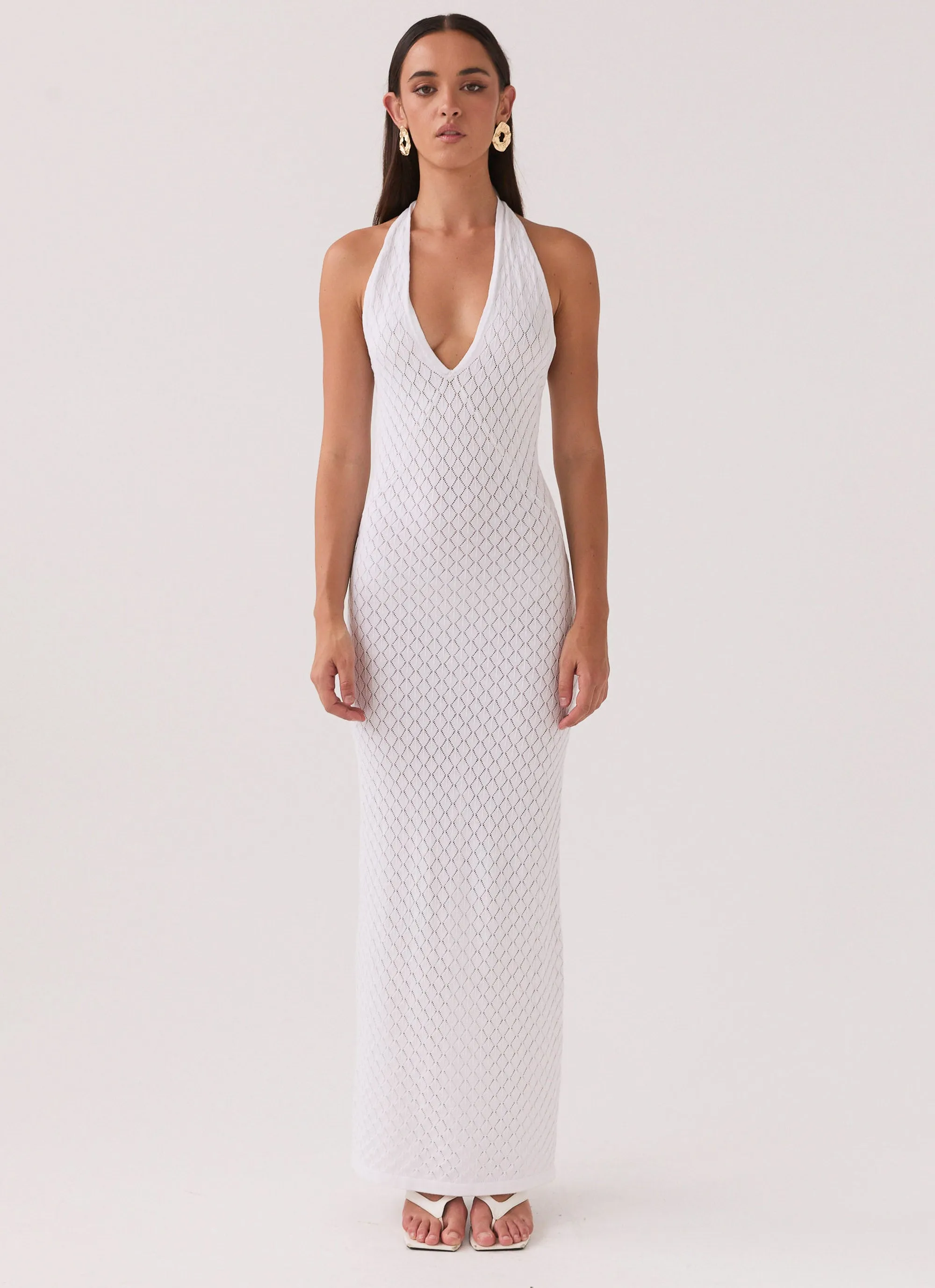 Herald Angels Knit Maxi Dress - White