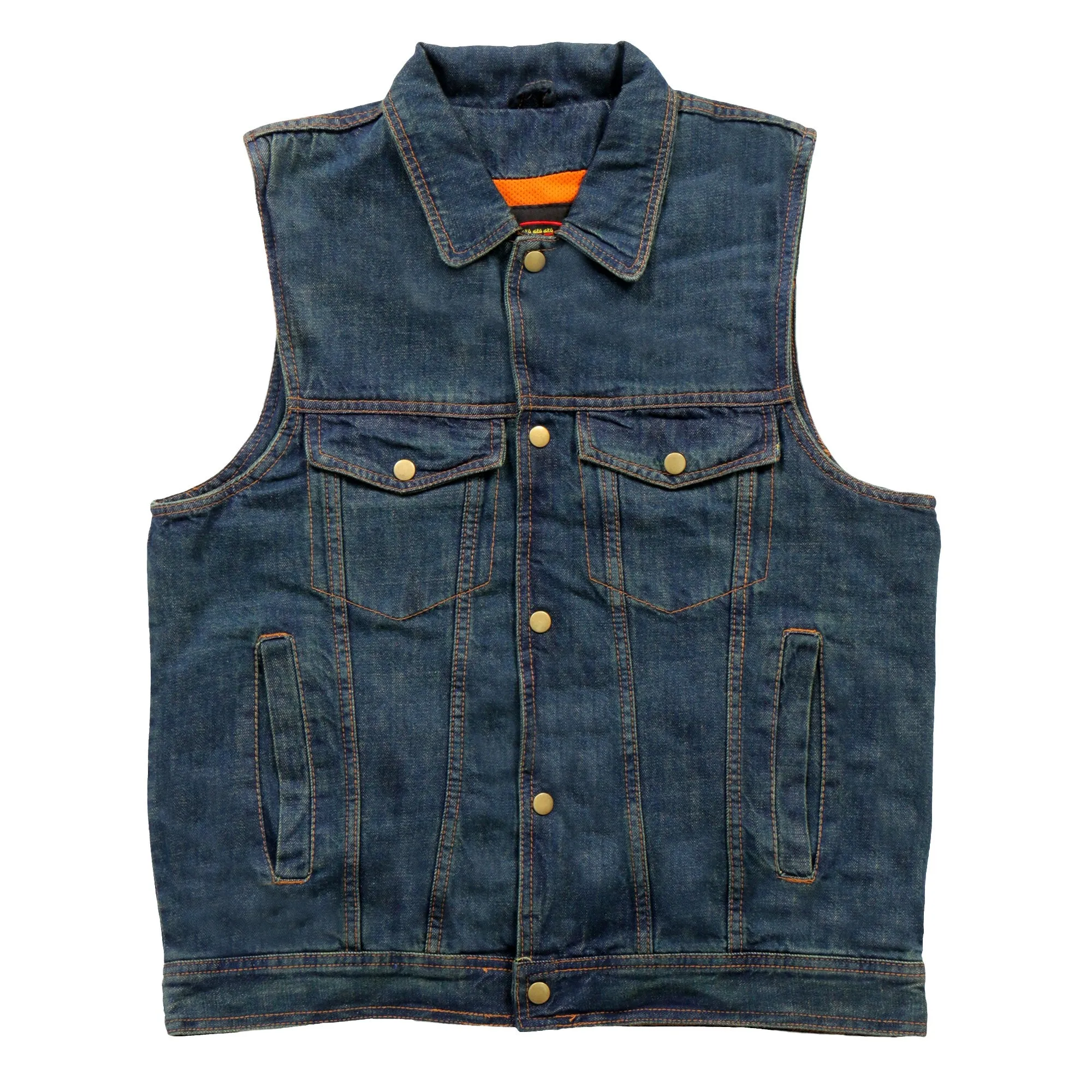 Hot Leathers VSM6001 Men's Motorcycle style Blue Denim Biker Vest