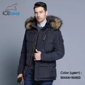 ICEbear 2018 Fashion Winter New Jacket Men Warm Coat Fashion Casual Parka Medium-Long Thickening Coat Men For Winter 15MD927D