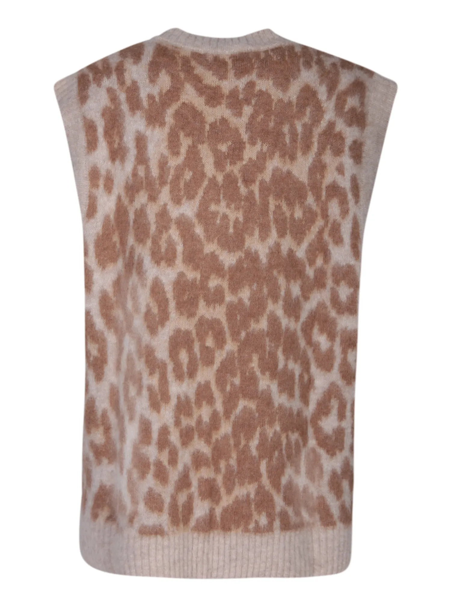 Jacquard leopard vest