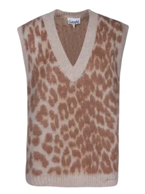 Jacquard leopard vest