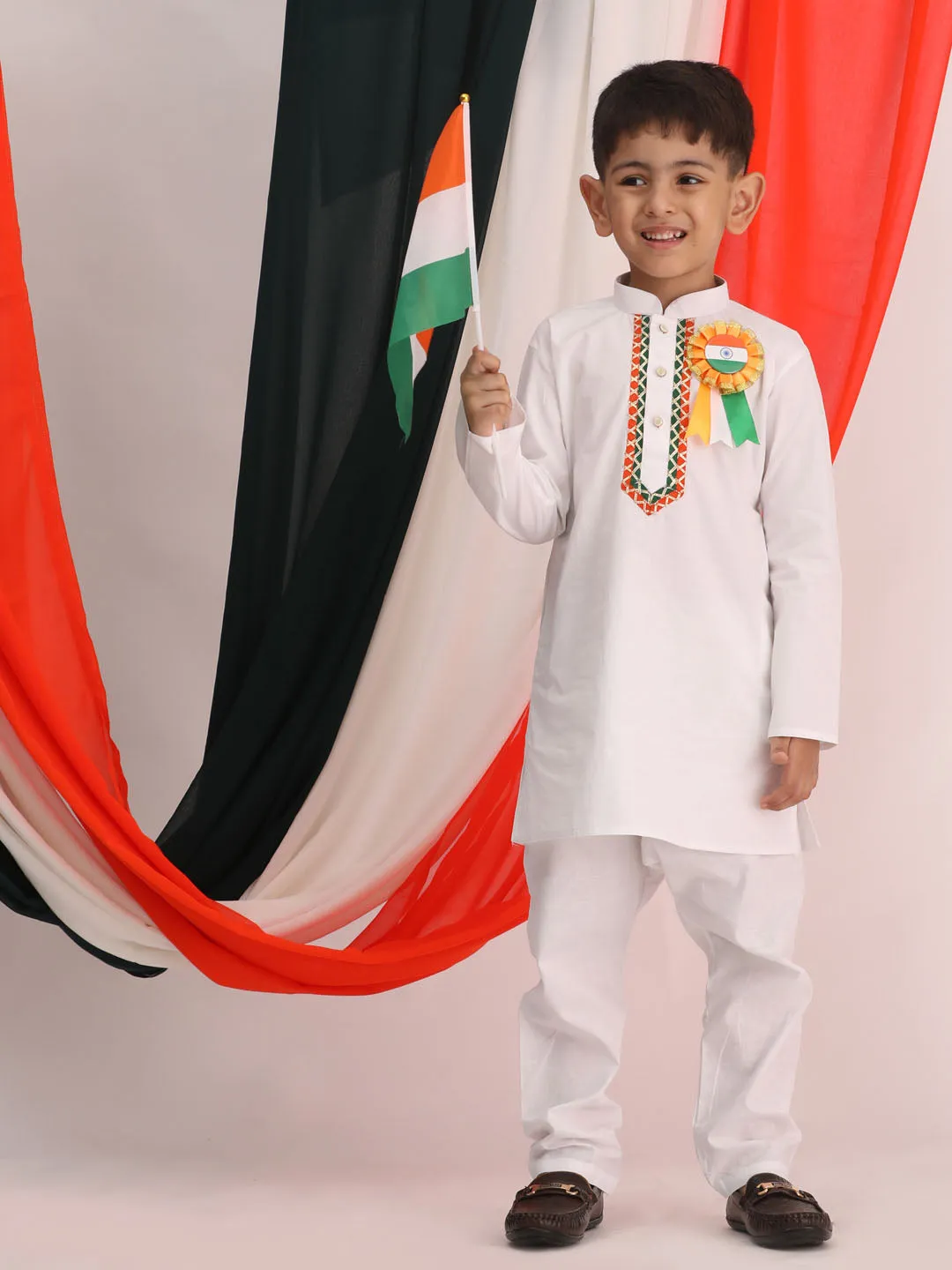 Jashvi Boy's Republic Day Special Kurta Pyjama Set