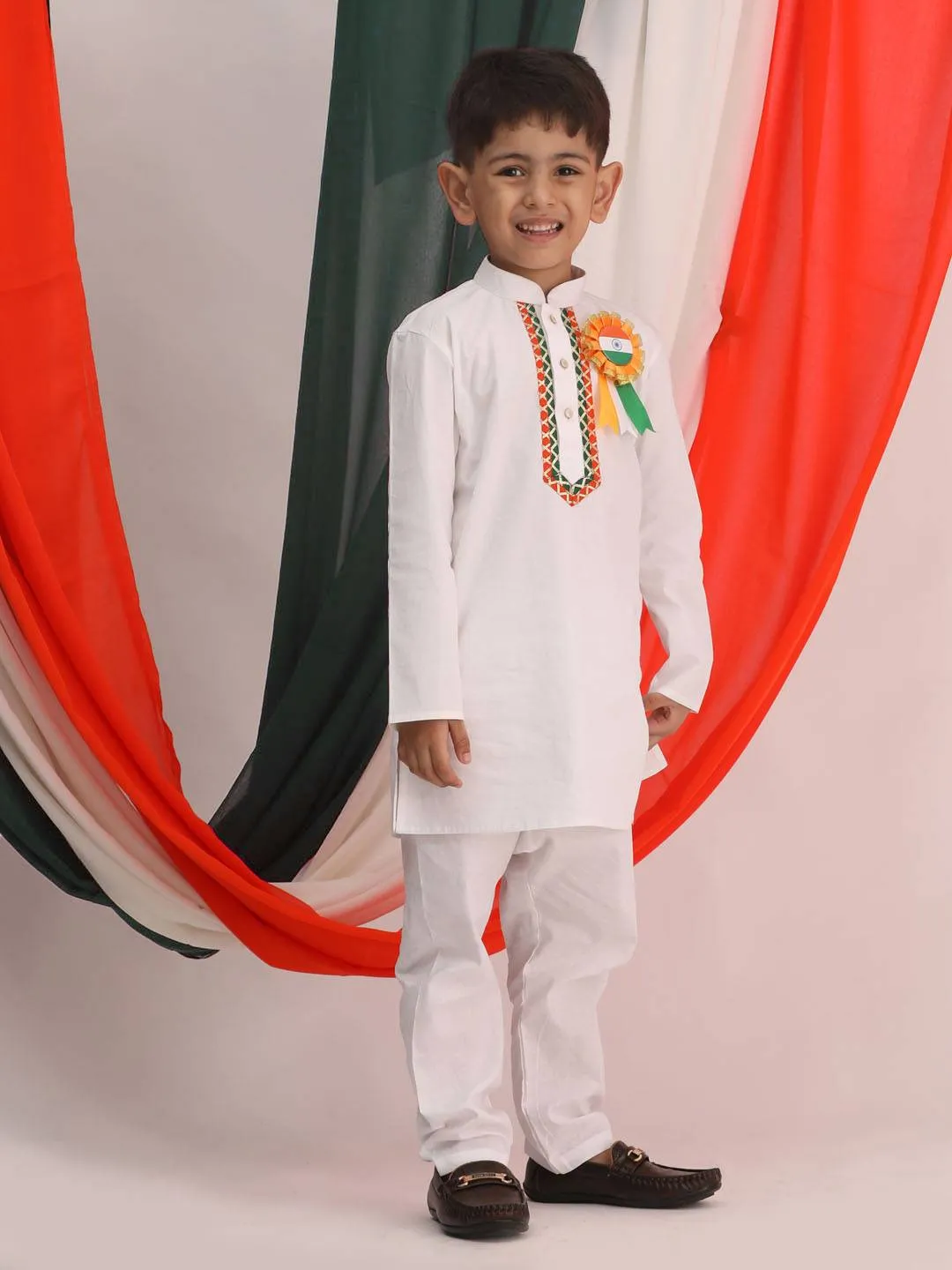 Jashvi Boy's Republic Day Special Kurta Pyjama Set