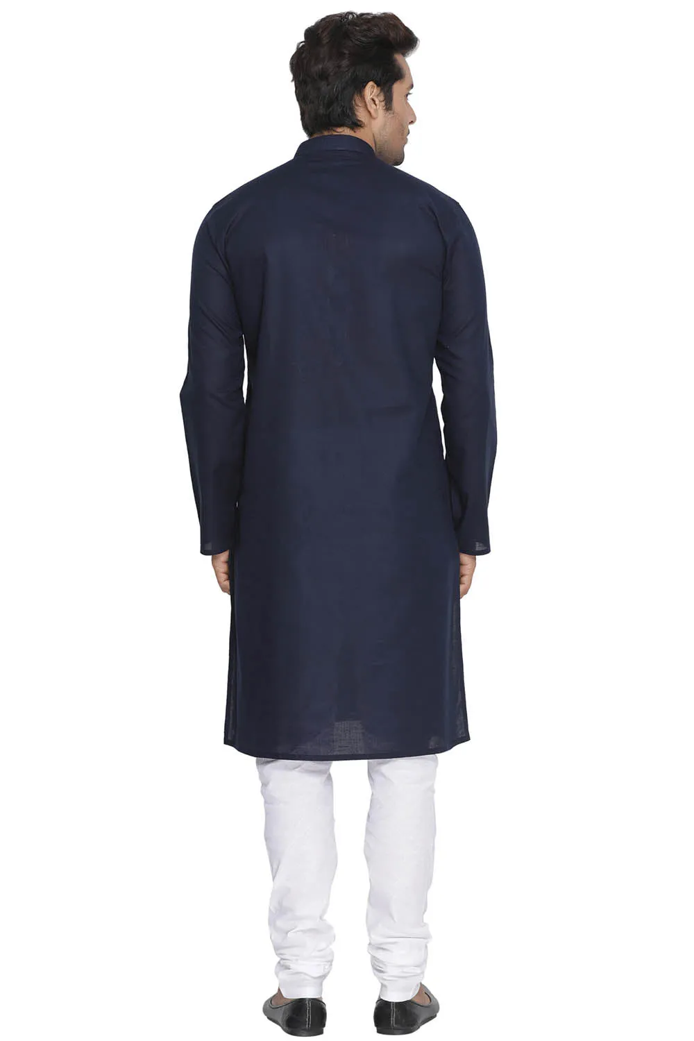 Jashvi Men's Blue Cotton Kurta and Pyjama Set