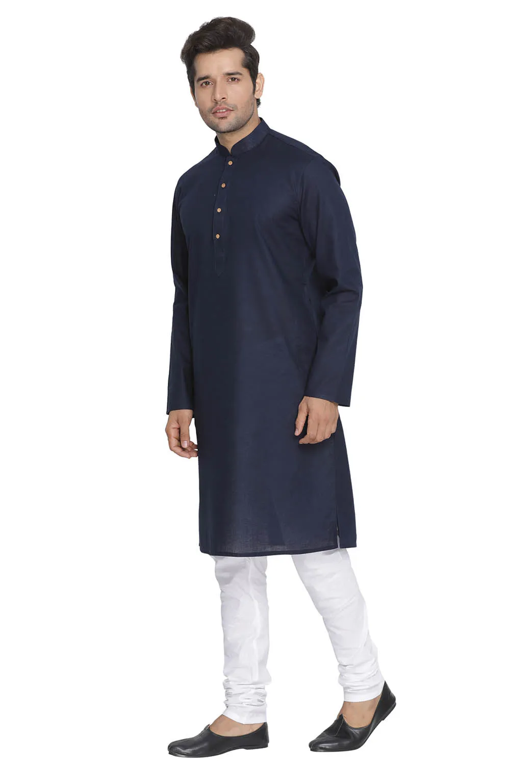 Jashvi Men's Blue Cotton Kurta and Pyjama Set