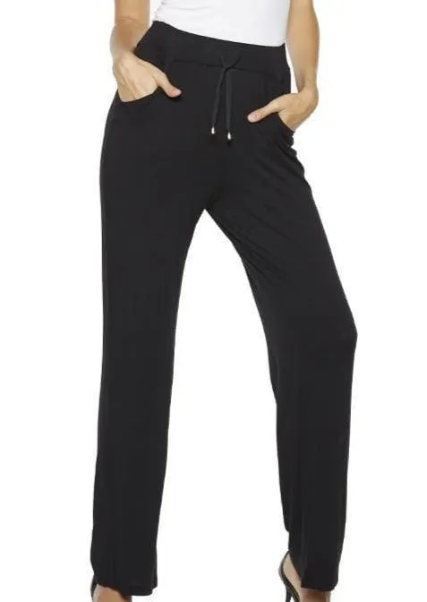 Jersey Knit Lounge Pant with Chiffon Trim - FINAL SALE