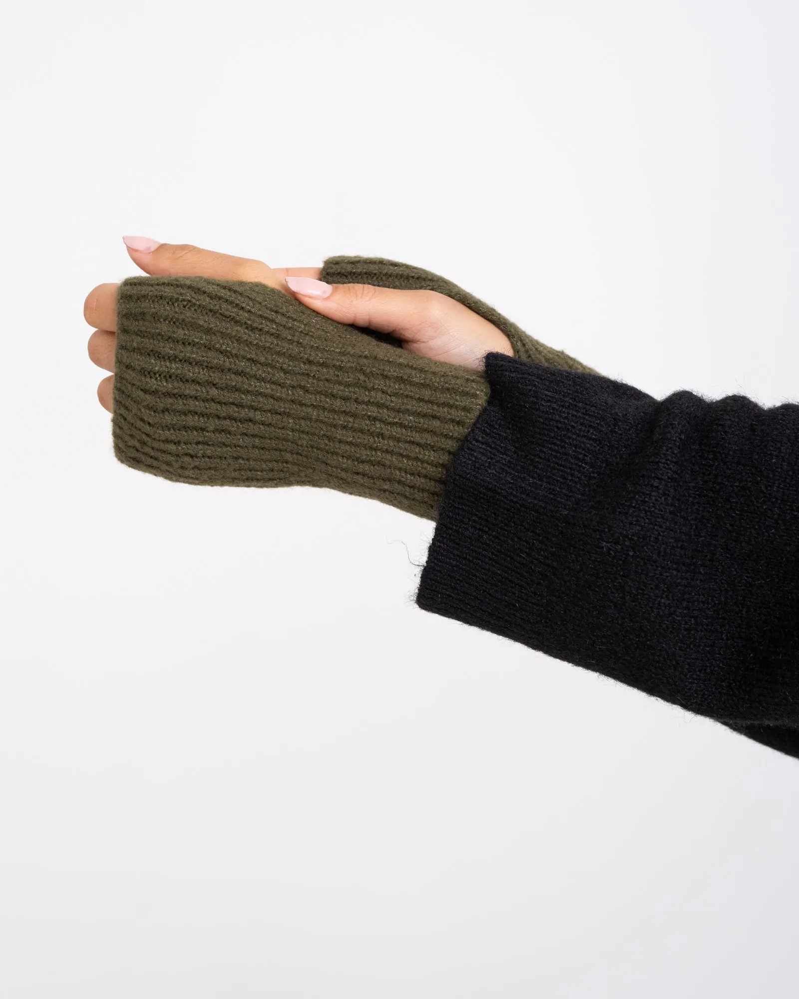 Knitted Fingerless Gloves Army