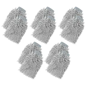 Kuber Industries Gloves | Microfiber Cleaning Gloves | Chenille Mitts for Kitchen | Hand Duster for Kitchen | Hand Gloves for Car | Double Sided Gloves | SHXNEFSST1 | Pack of 10 | Gray