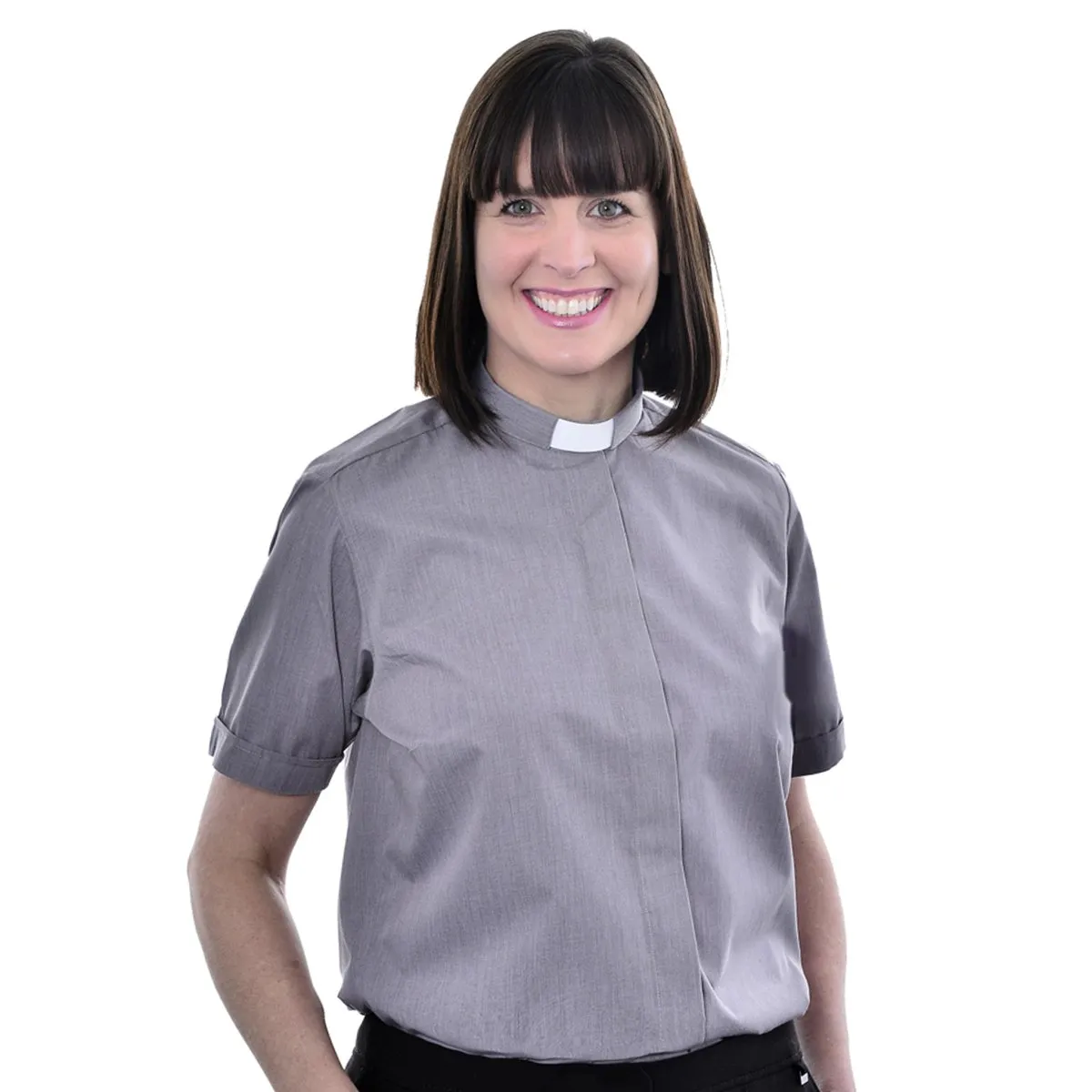 Ladies Short Sleeve Tunnel Collar Shirt