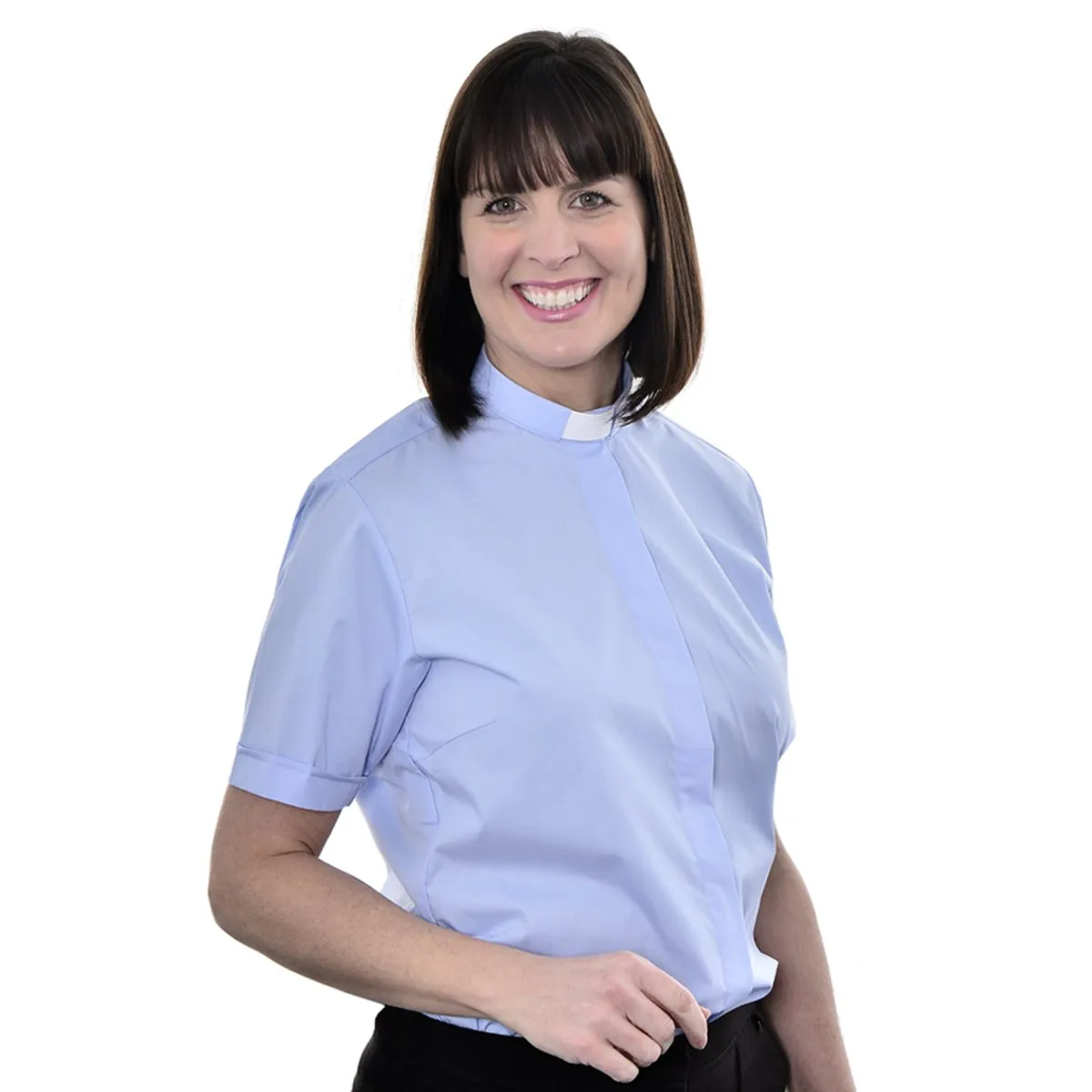 Ladies Short Sleeve Tunnel Collar Shirt