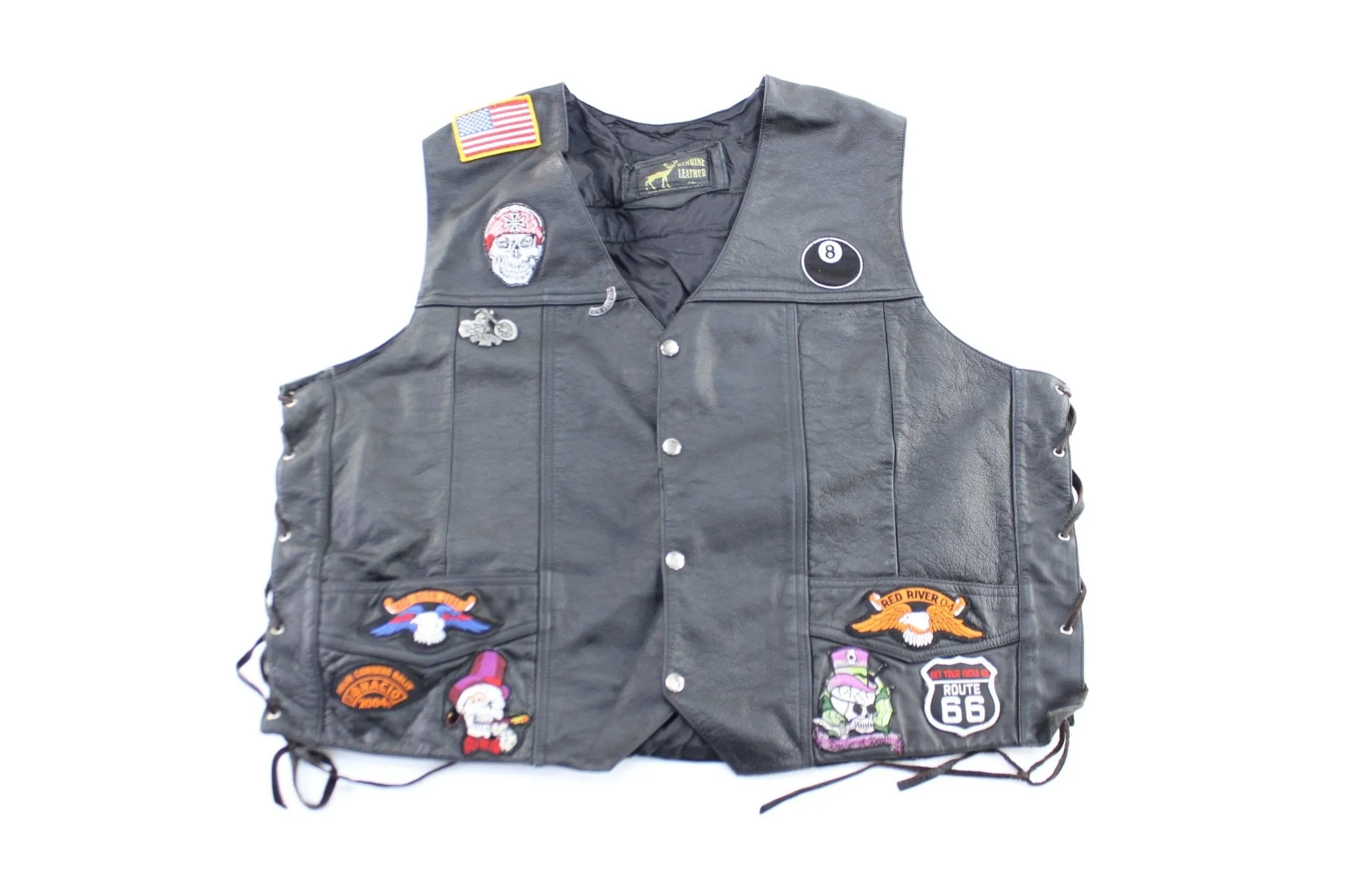 Leather Patched Button Down Vest