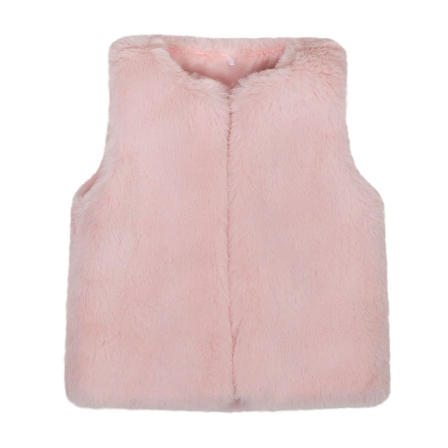 LITTLE A - Bear Hugs Hattie Faux Fur Gilet - Baby Pink