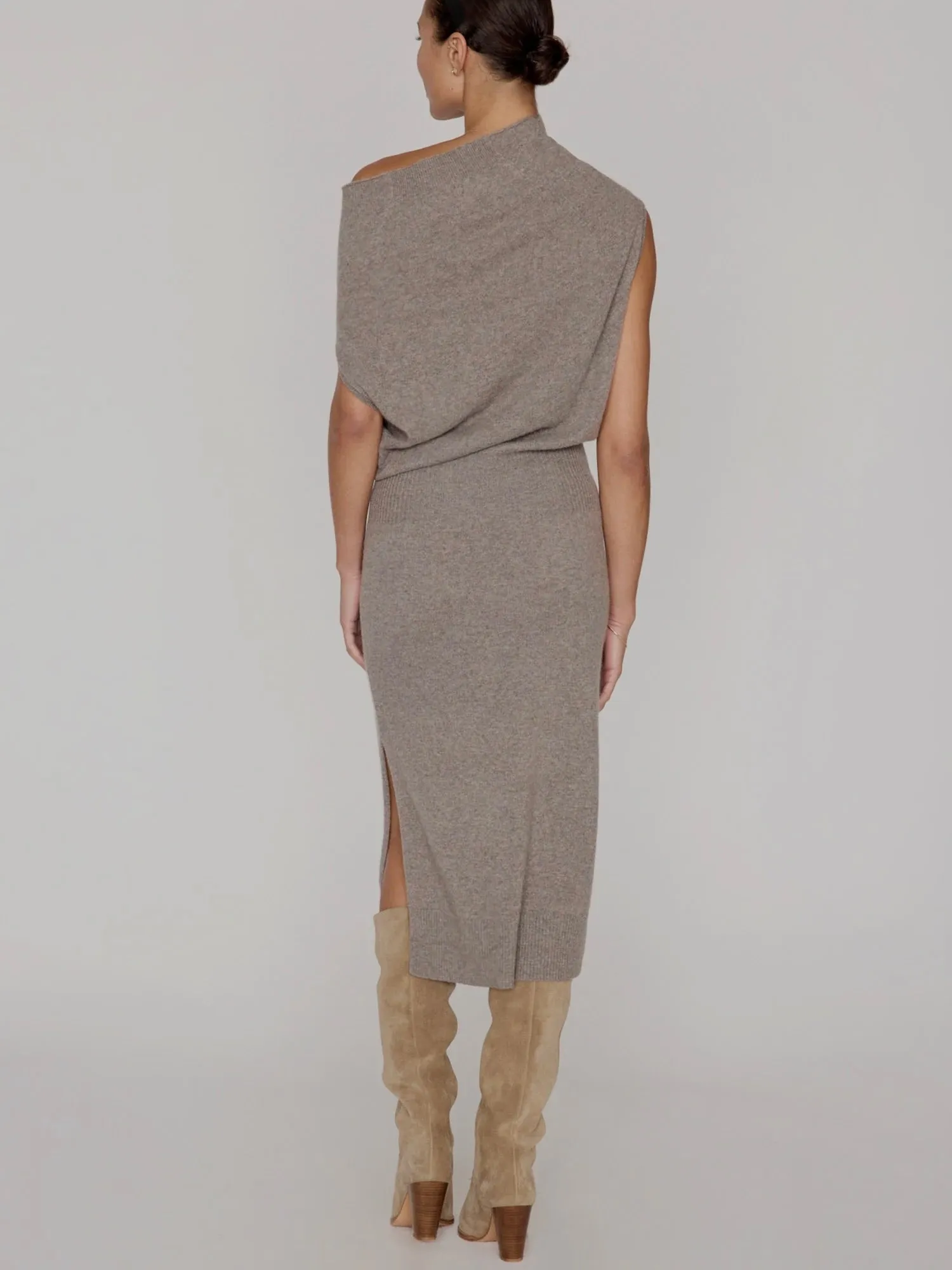 Lori Sleeveless Dress - Otter Melange