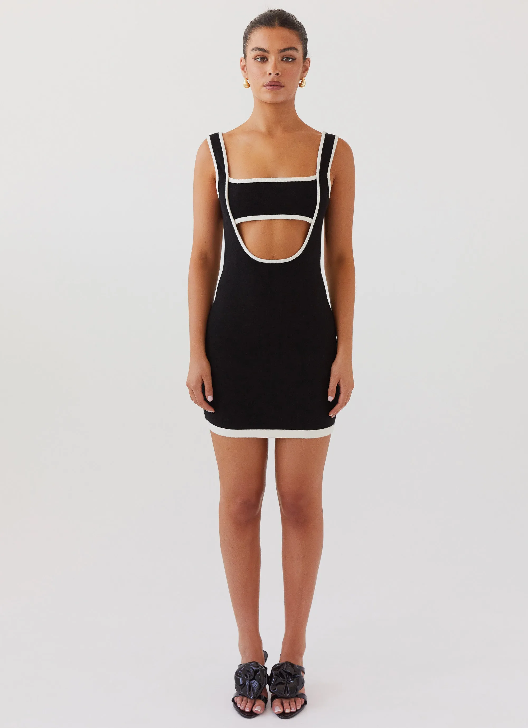 Lost In Paris Knit Mini Dress - Black