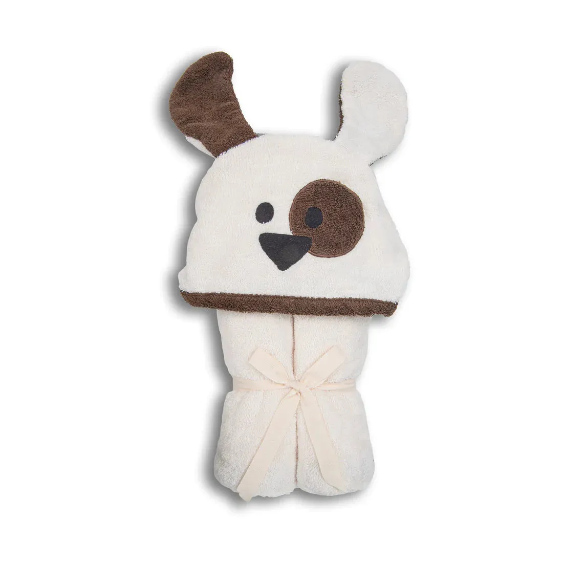 Luxurious 100% Pure Cotton Cream Dog Hooded Towel Bathrobe For Children