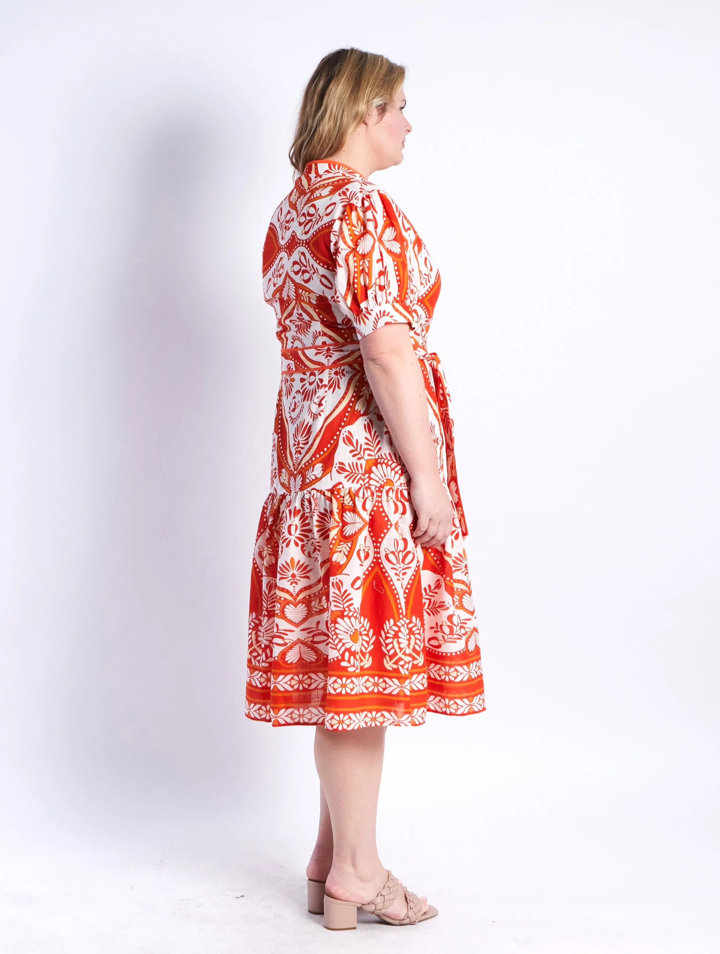 Mayson Dress - Orange Print