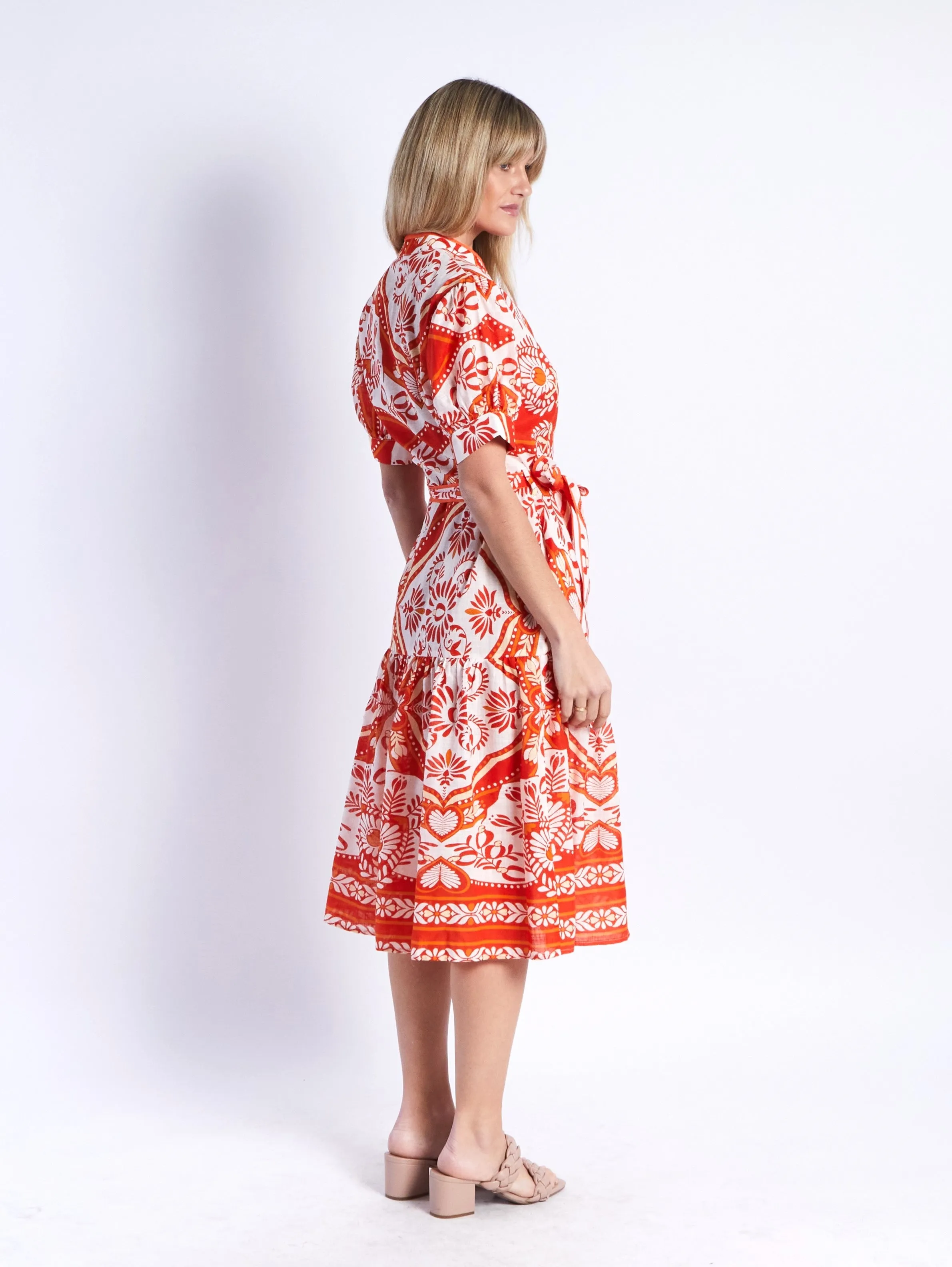 Mayson Dress - Orange Print