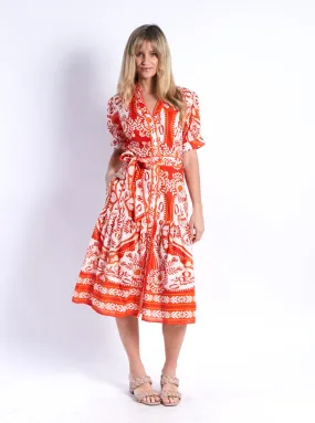 Mayson Dress - Orange Print