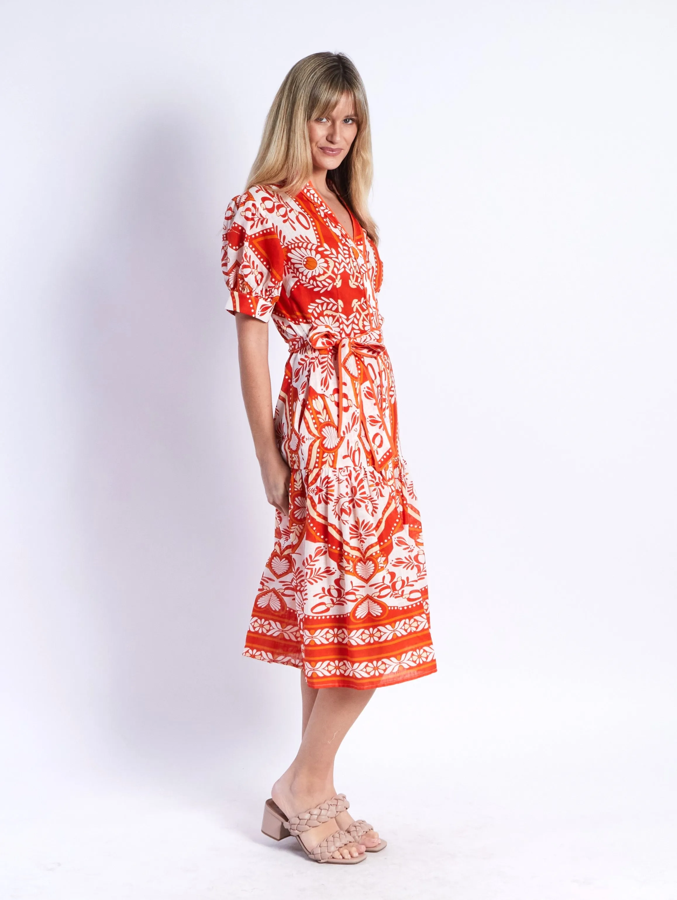 Mayson Dress - Orange Print