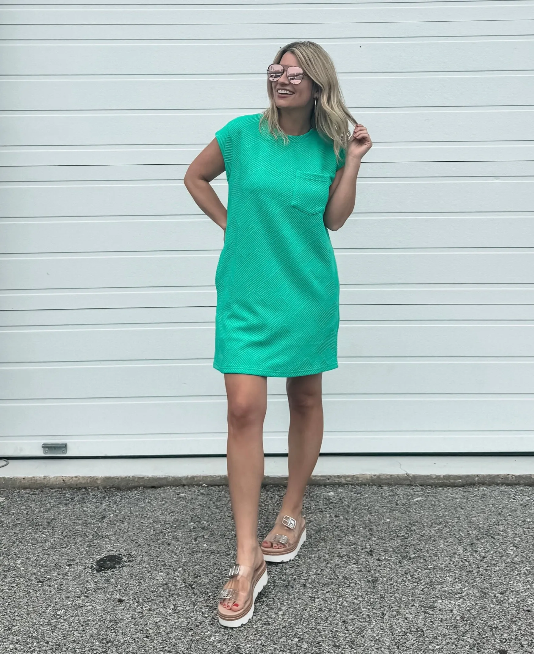 Melissa Textured Dress in Mint