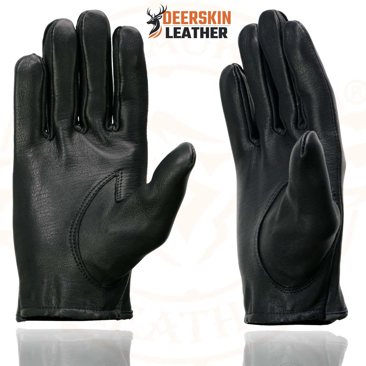 Milwaukee Leather SH869 Men's Black Perforated Deerskin Full Finger