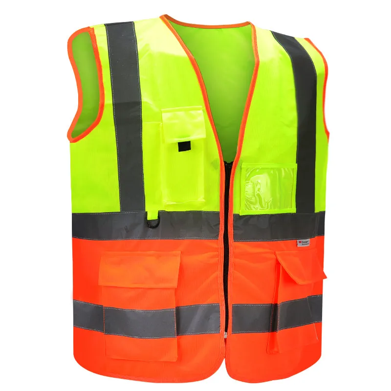 MultiGlow, Heavy Duty Dual Color Vest With Zipper