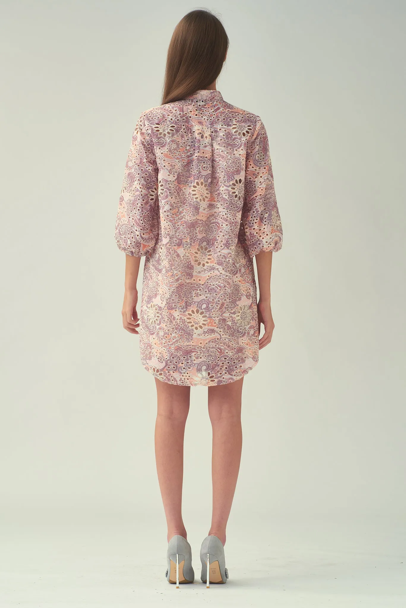 NATALIE QRT Slv Shirt Dress (Blush)