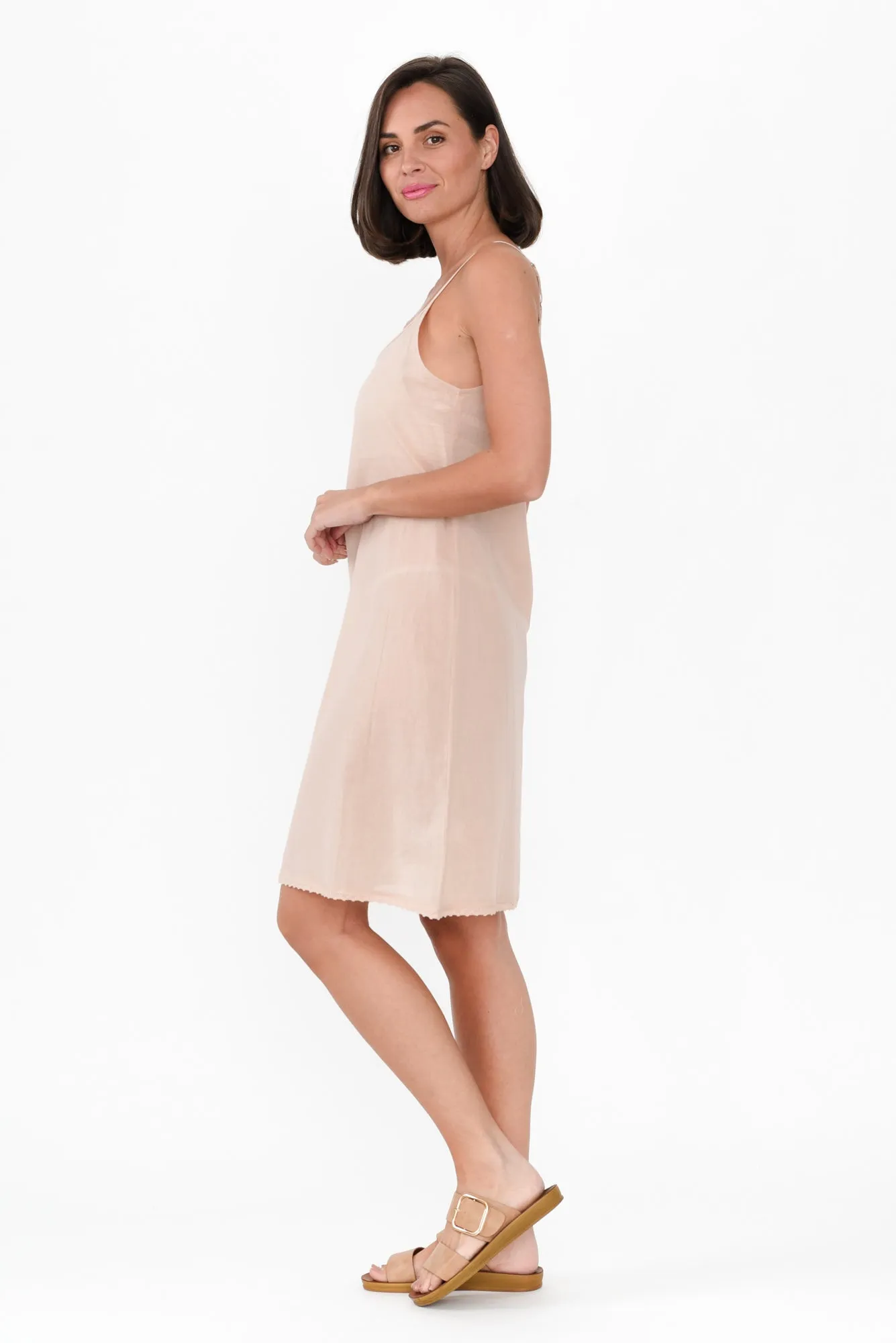 Nude Cotton Slip Dress