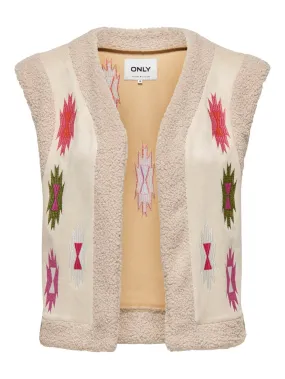 Onlfrida Aztec Emb. Waistcoat Cs Ot - Beige