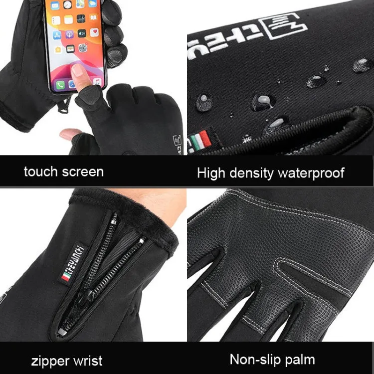 Outdoor Sports Riding Warm Gloves Touch Screen Fingerless Fishing Gloves, Size: XXl(Black)