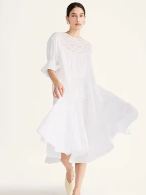 Paradis Eyelet Dress in White