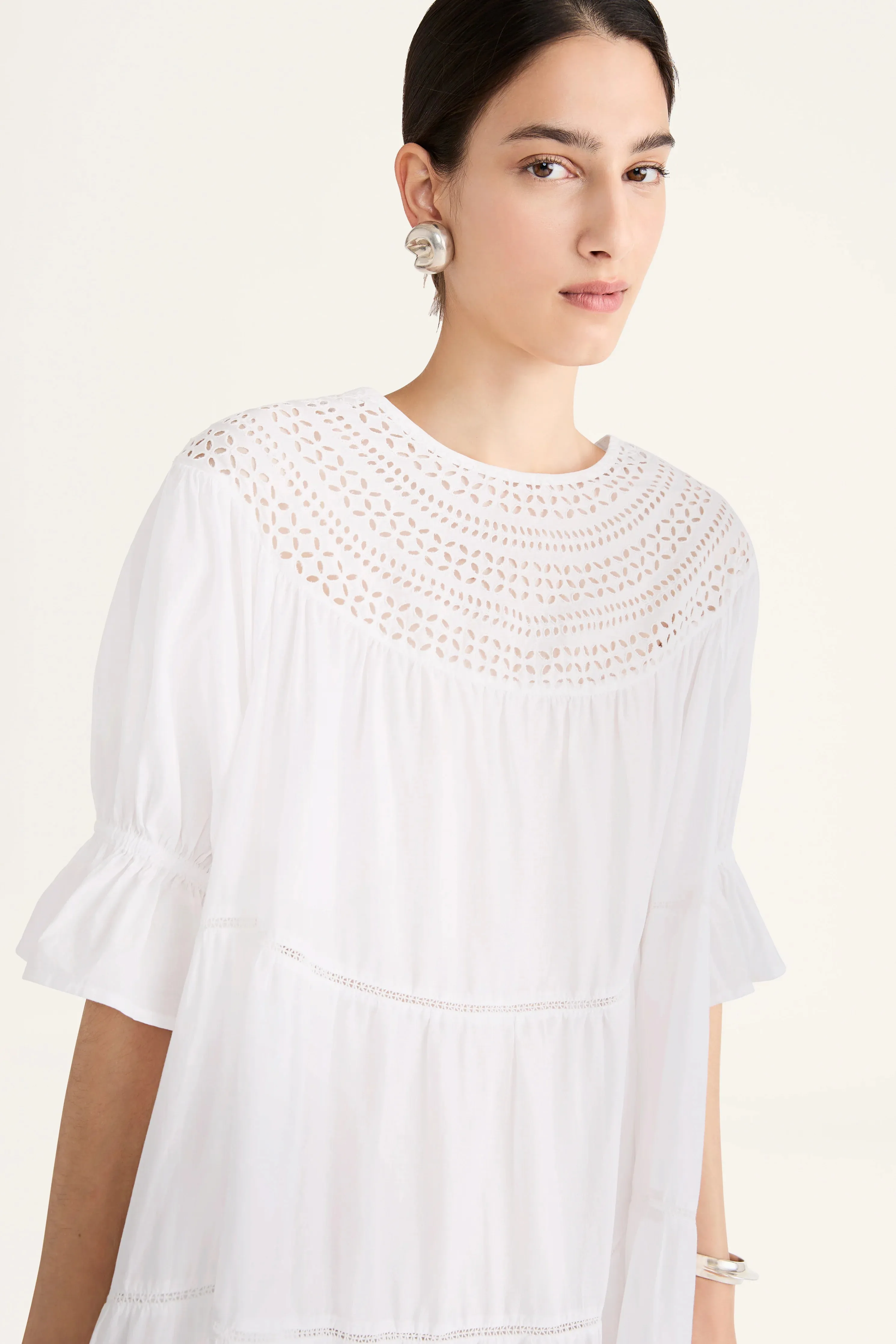 Paradis Eyelet Dress in White