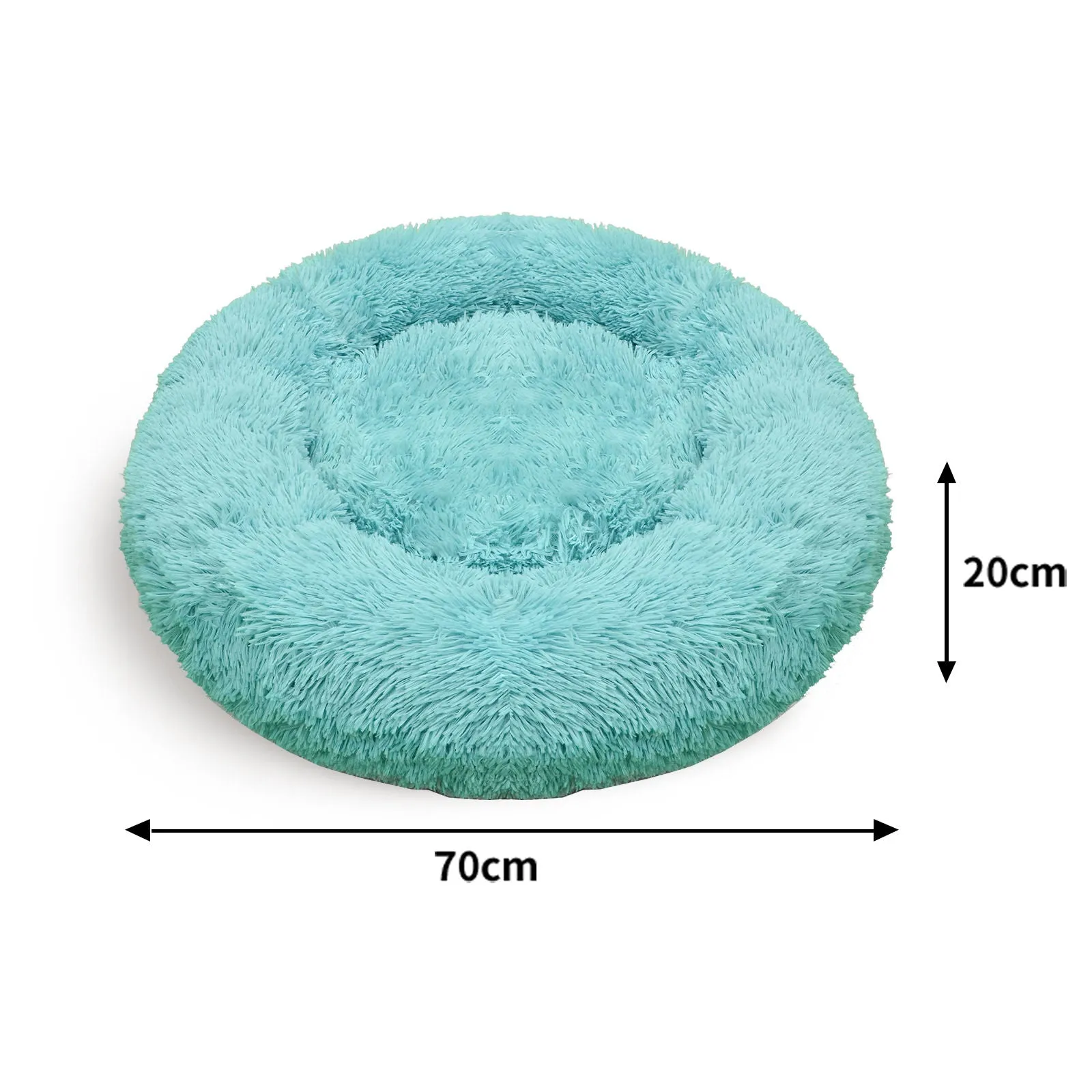 Pet Dog Bed Warm Plush Round Comfortable Nest Comfy Sleeping kennel Green M 70cm