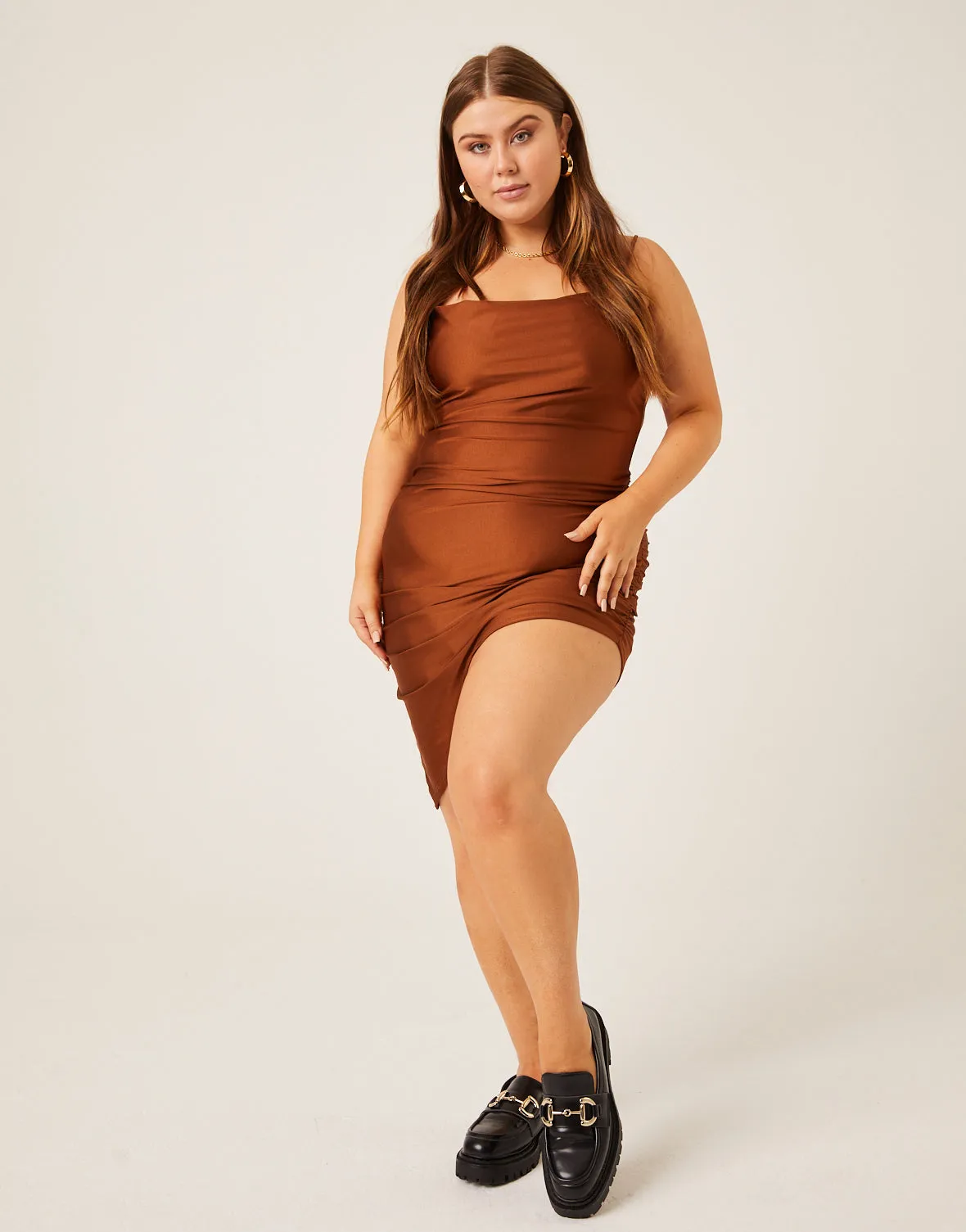 Plus Size Asymmetric Shimmer Dress