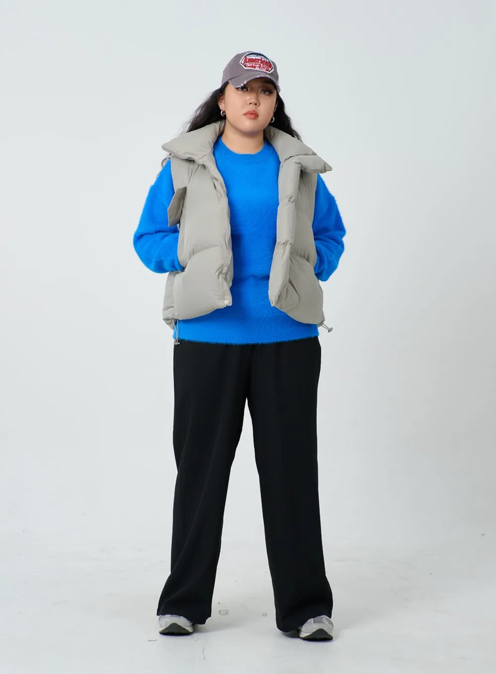 Plus Zipper Puffer Vest ID27