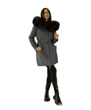 Polar Fox Fur Trim Rabbit Fur Insulated Parka