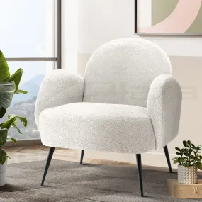 Premium Sherpa Armchair with Steel Legs, Artiss Hanes