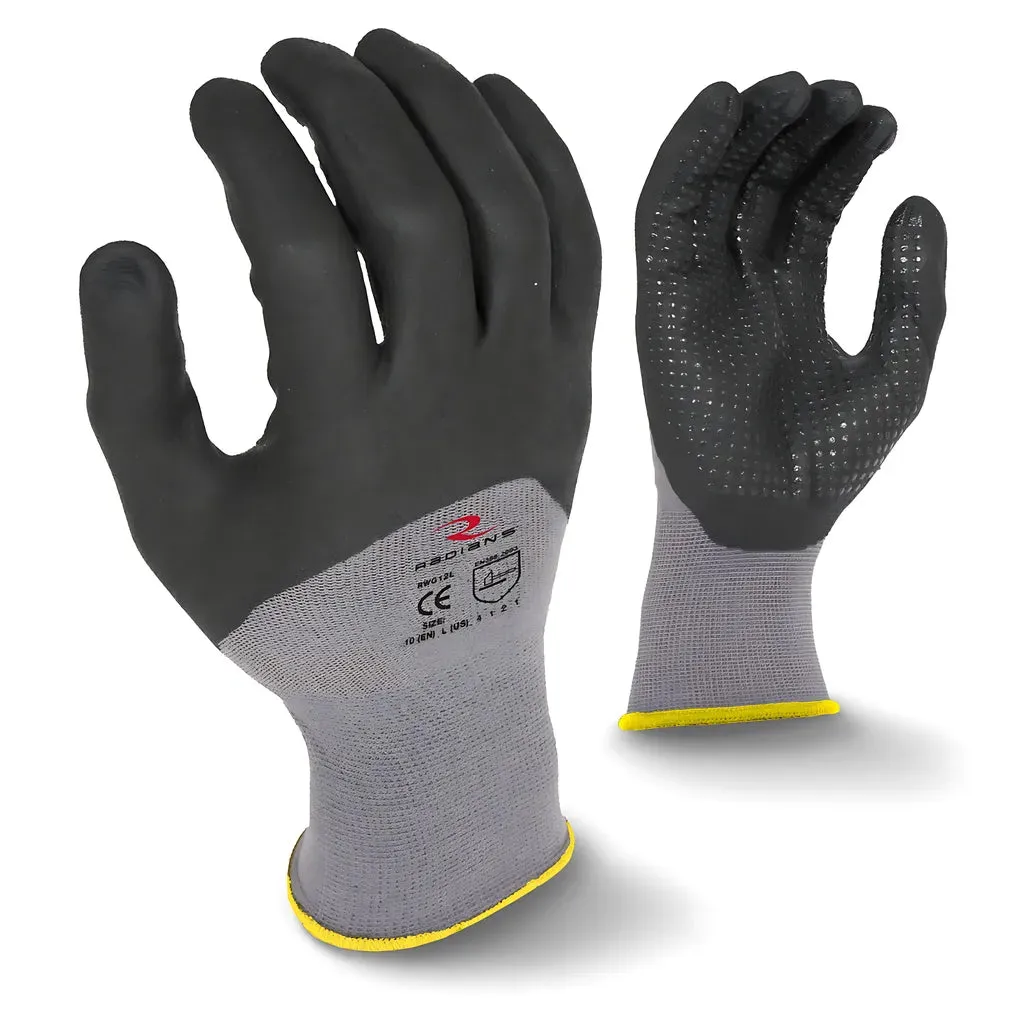 Radians RWG12 3/4 Foam Dipped Dotted Nitrile Glove