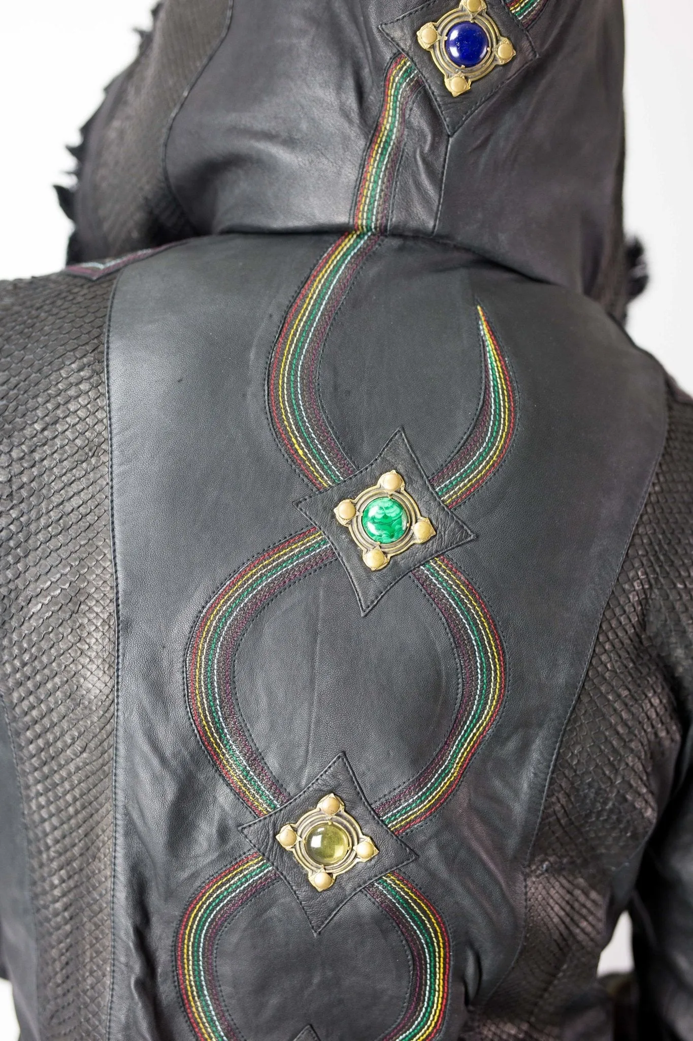 Rainbow Python Leather Jacket