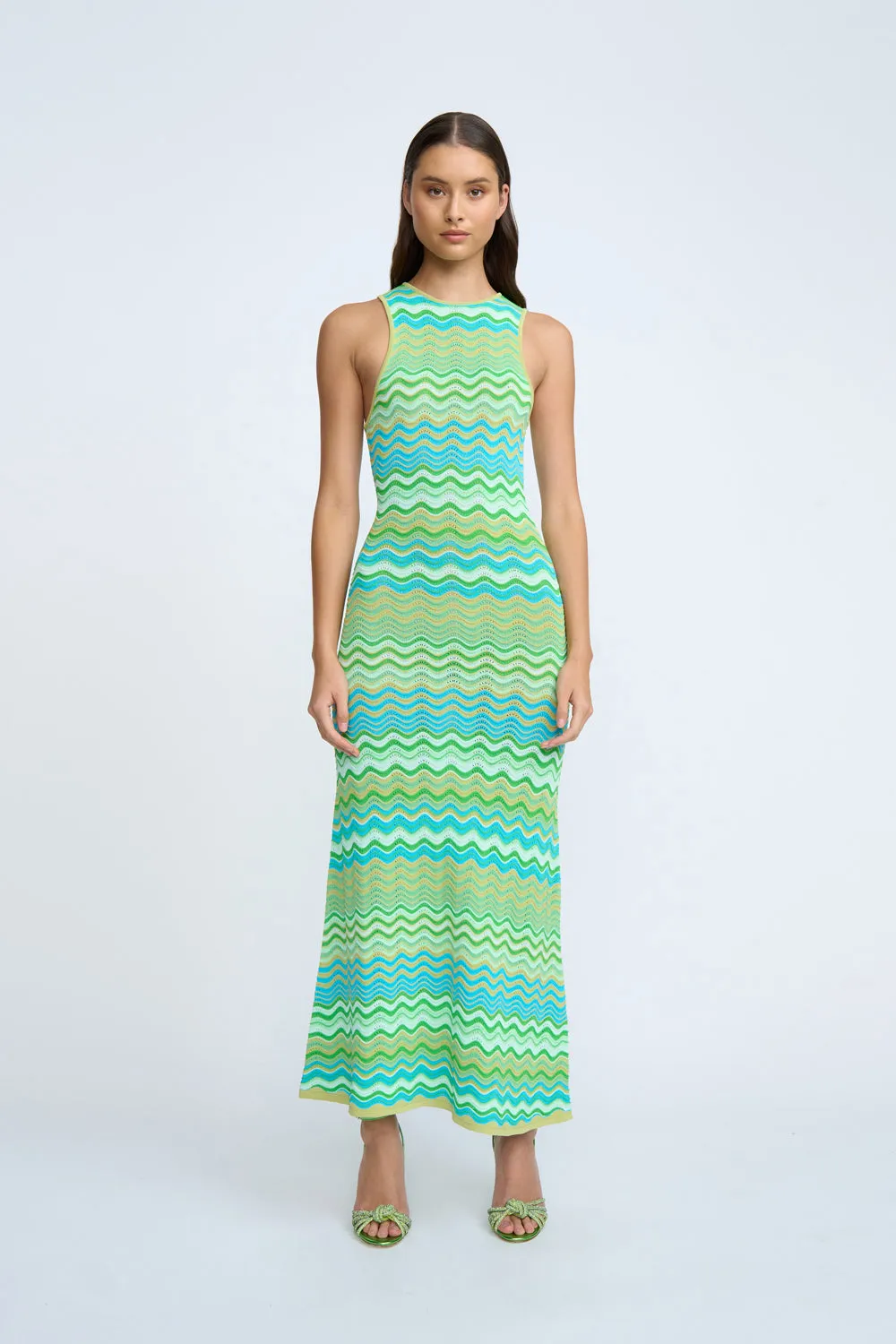 Rayne Ripple Stripe Knit Dress | Final Sale - Green Multi