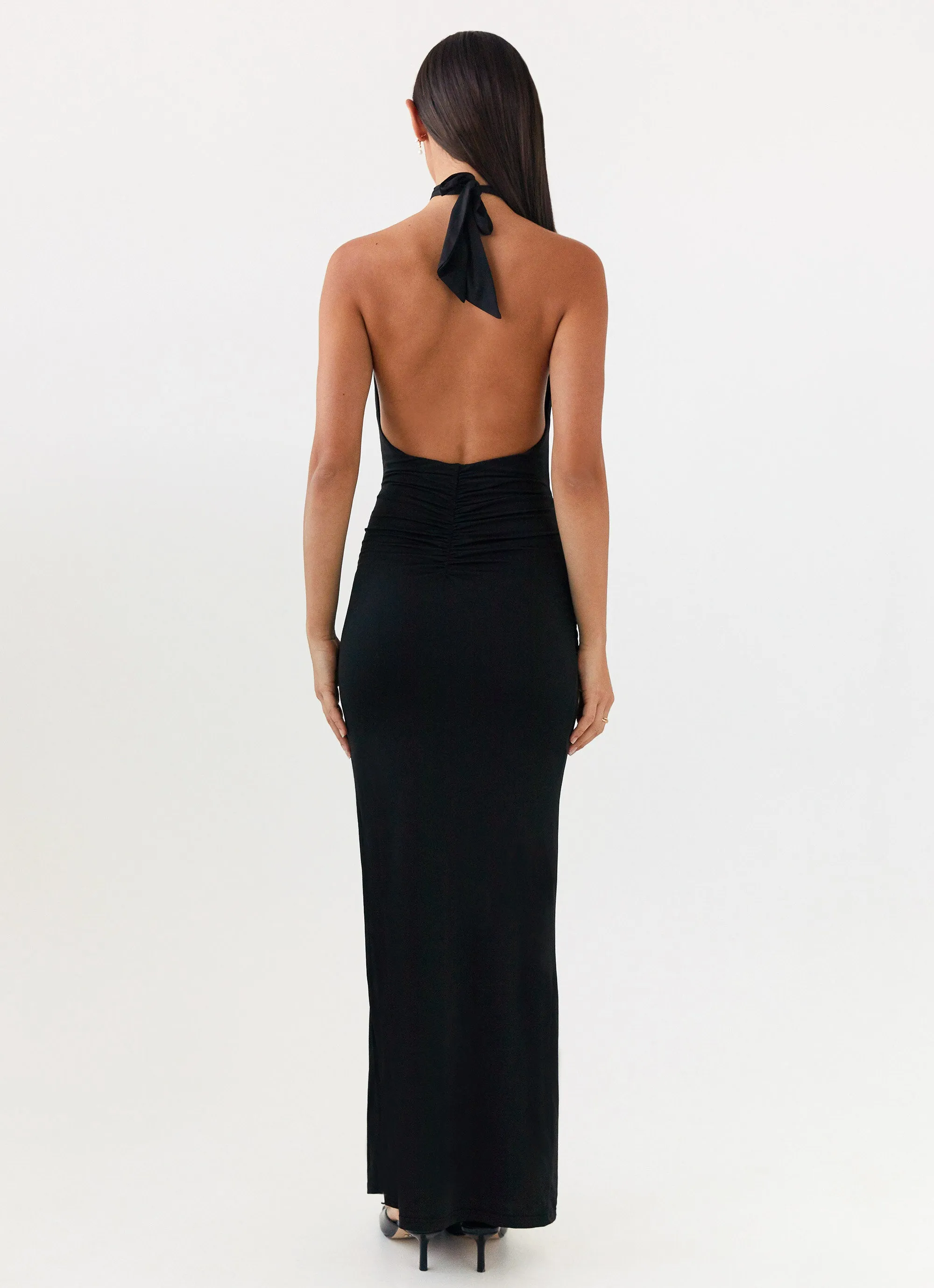 Samara Halterneck Maxi Dress - Black