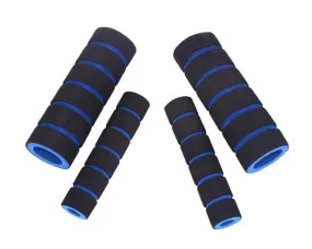 Set of 4 Pcs Bike Bicycle Anti-slip Sponge Handlebar Grip Cover - Blue