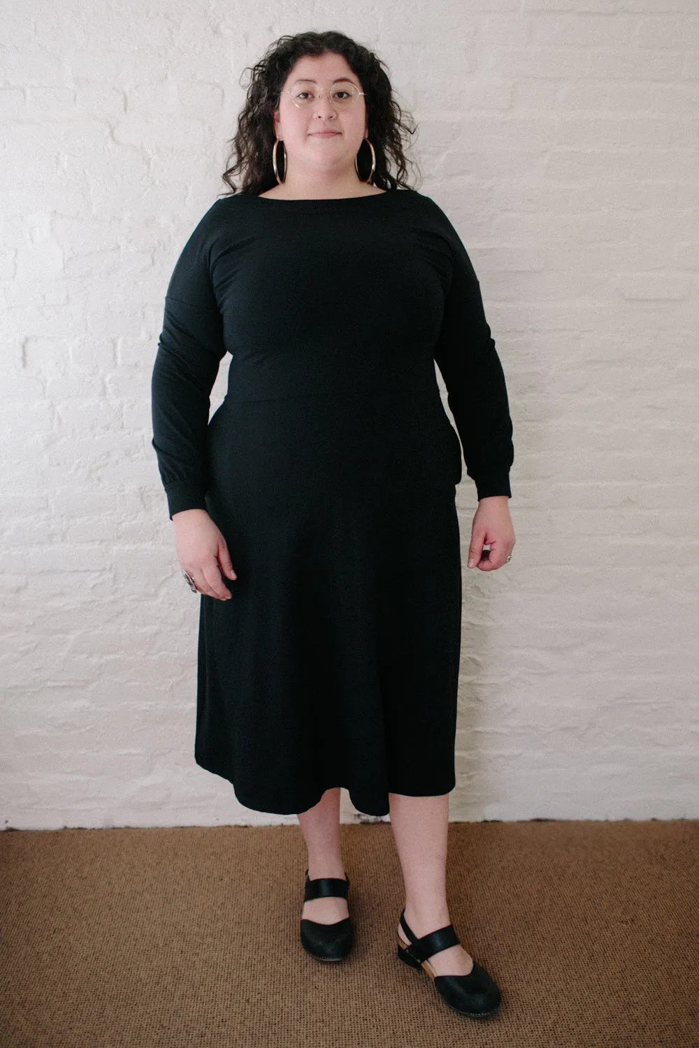 Simone Dress in Black Knit