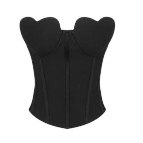 Solid Knitted Tank Top For Women Strapless Sleeveless Backless Patchwork Zipper Sexy Vest Female Fashion Clothing