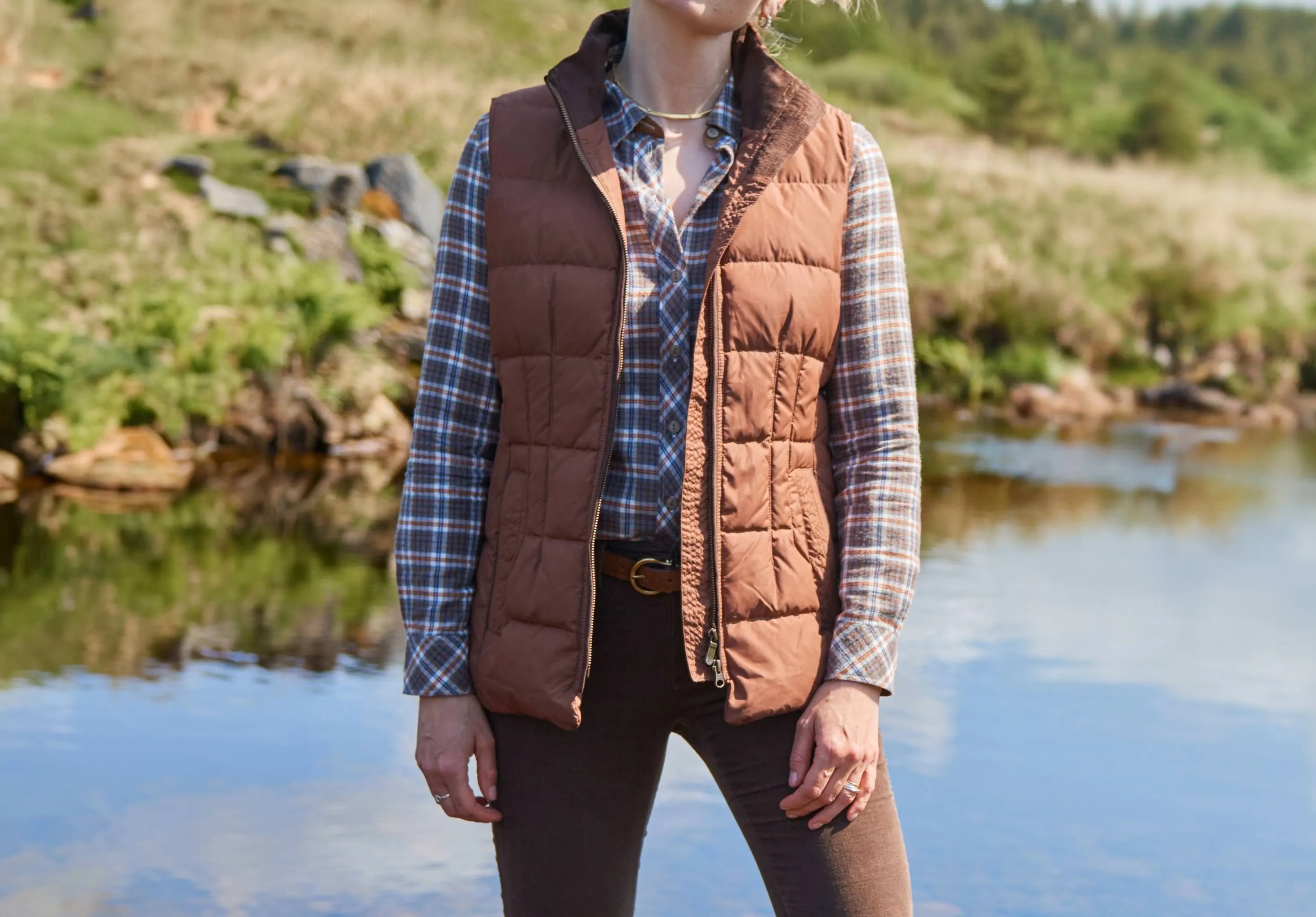 Spiddal Quilted Gilet - Walnut