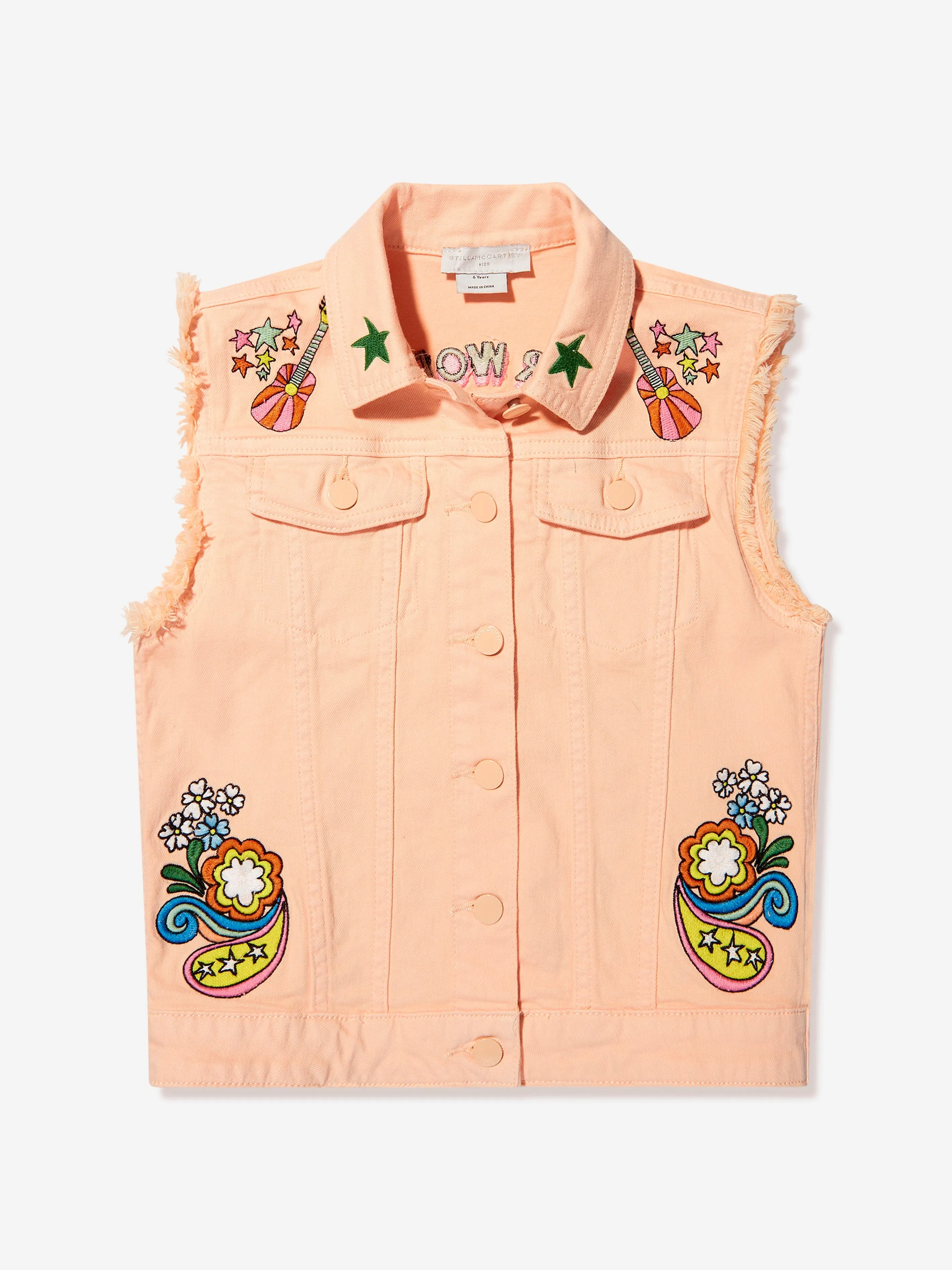 Stella McCartney Girls Denim Gilet in Pink