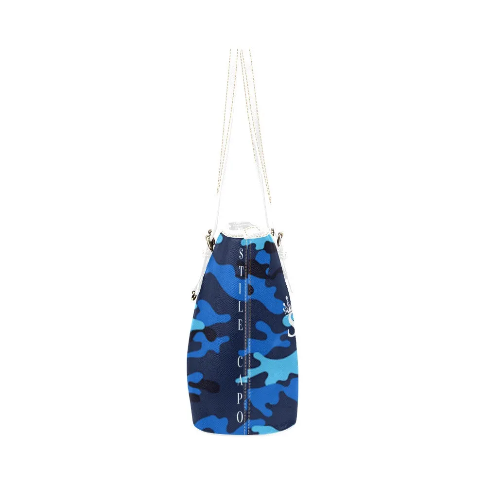 STILE CAPO QUEEN BLUE CAME TOTE BAG.