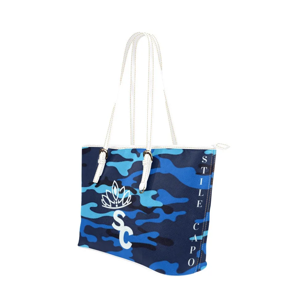 STILE CAPO QUEEN BLUE CAME TOTE BAG.